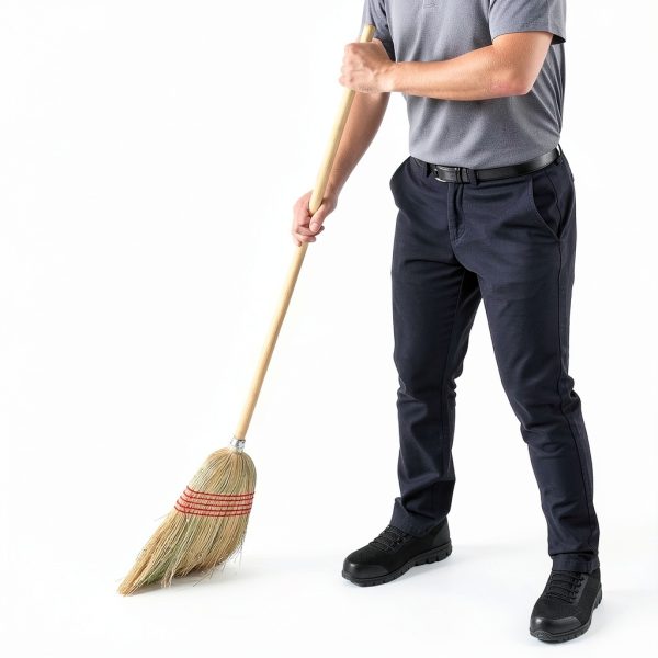 COASTWIDE Corn Broom Natural Wood Handle Multi Surface-4