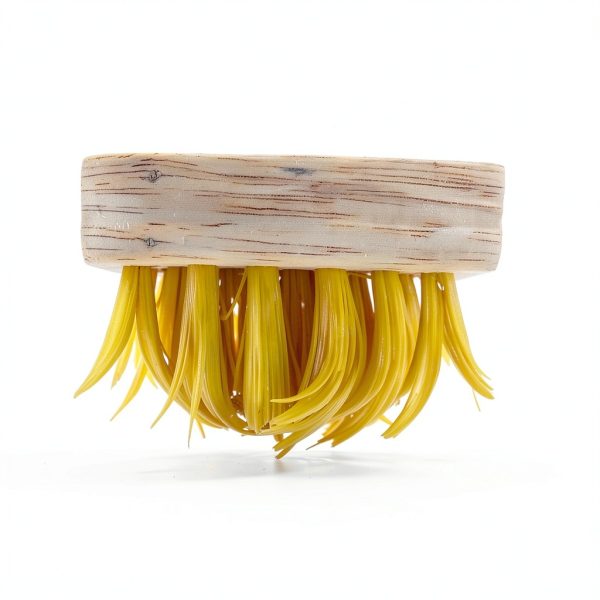 LOLA Deck Scrub Brush Yellow Silver Threaded Handle Poly-2