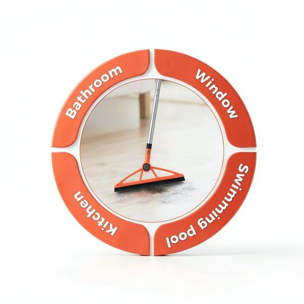Wlich Silicone Rubber Broom 180 Rotating Scraper Household-5
