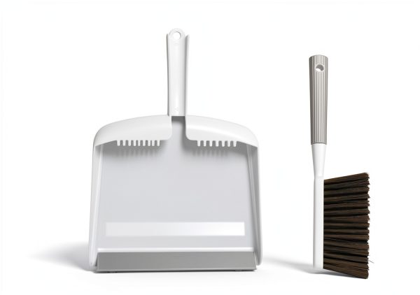 SetSail Hand Broom Dustpan Grey White Comb Teeth Design-1