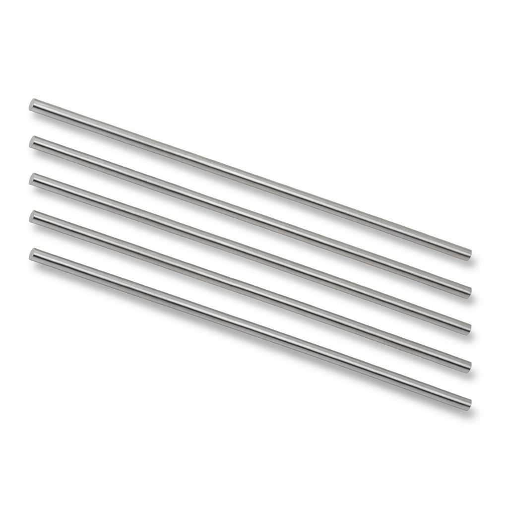 'uxcell high-speed steel rods in various sizes on a workbench'