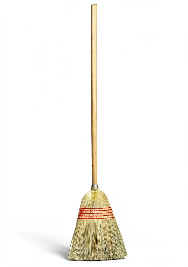COASTWIDE Corn Broom Natural Wood Handle Multi Surface-1