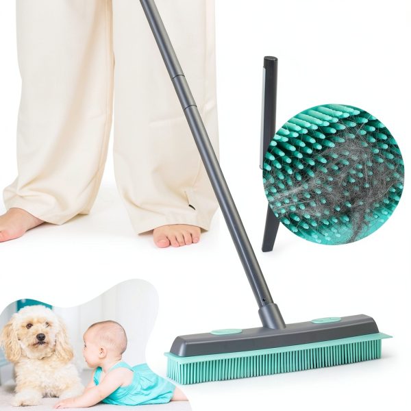 Conliwell Rubber Broom Adjustable Pet Hair Carpet Cleaning-7