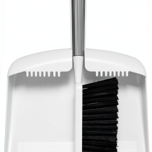 SetSail Hand Broom Dustpan Grey White Comb Teeth Design-0