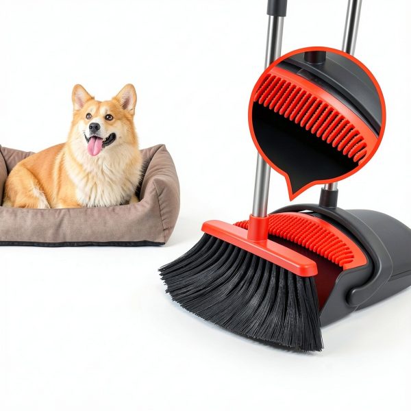 BSKLIN Broom Dustpan Set Adjustable Length Carpet Cleaning-4