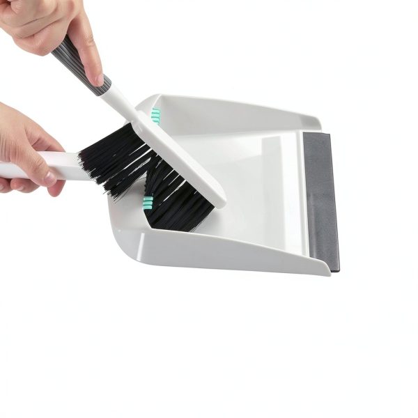 SetSail Hand Broom Dustpan Grey White Comb Teeth Design-4