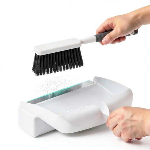 SetSail Hand Broom Dustpan Grey White Comb Teeth Design-2