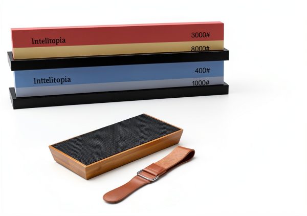 Knife Sharpening Stone Intelitopia 400/1000 3000/8000 Whetstone Set-1