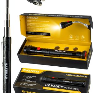 Telescoping Magnetic Pickup Tool with Extendable Flashlight, Unique Mens Gifts for Dad, Husband, Grandpa & Boyfriend – Christmas Gifts, Stocking Stuffers, White Elephant Gifts-0