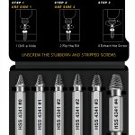 Damaged Screw Extractor Set THOSAF 6‑Piece Titanium‑Coated Extractor-0