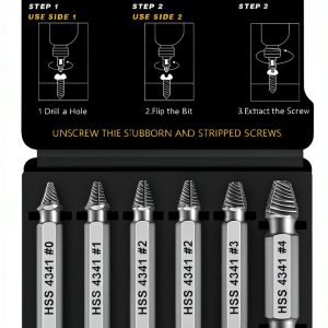 Damaged Screw Extractor Set THOSAF 6‑Piece Titanium‑Coated Extractor-0