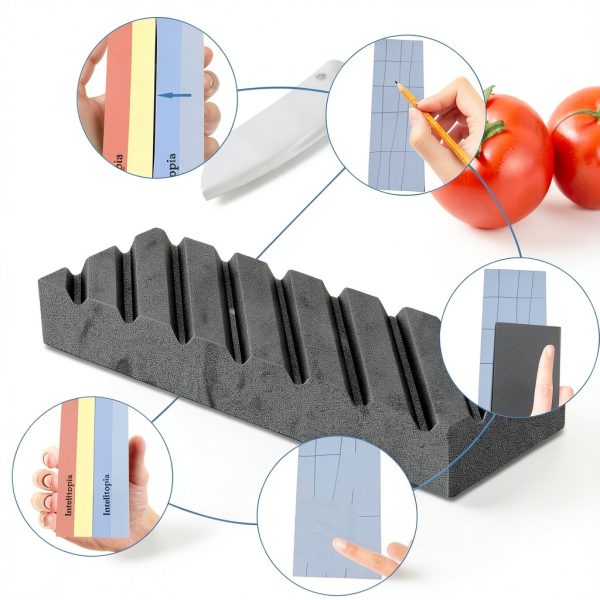 Knife Sharpening Stone Intelitopia 400/1000 3000/8000 Whetstone Set-6