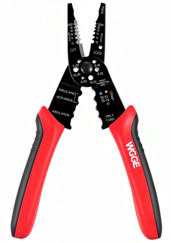 Wire Stripper WGGE WG-015 Professional 8" Red/Black High Carbon Steel-0