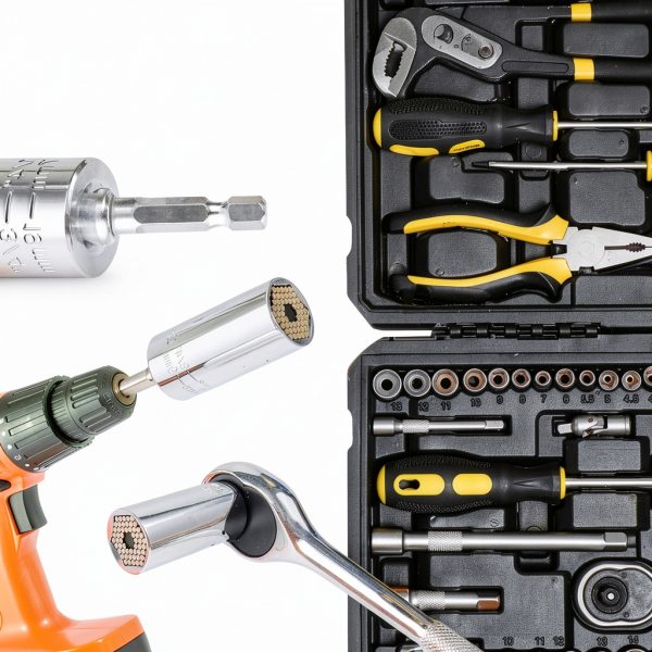 Gifts for Men, Stocking Stuffers for Adults Men, Super Universal Socket Tool, Birthday Christmas Dad Gifts for Dad Him Husband, Grip Socket Set w/Power Drill Adapter, Cool Tools Gadgets for Mens Gifts-3