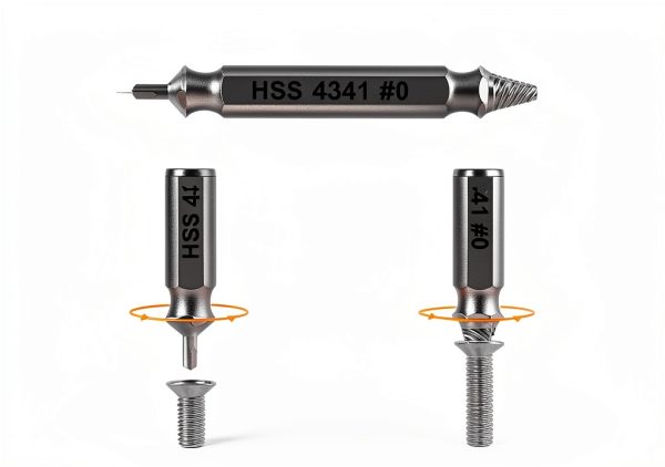 Damaged Screw Extractor Set THOSAF 6‑Piece Titanium‑Coated Extractor-2