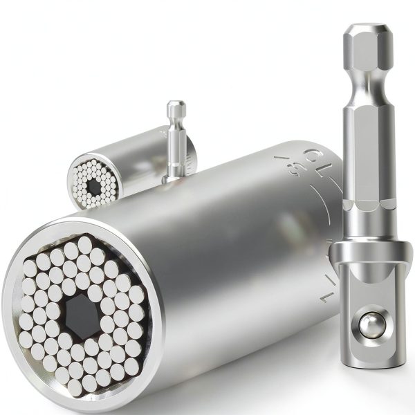 Gifts for Men, Stocking Stuffers for Adults Men, Super Universal Socket Tool, Birthday Christmas Dad Gifts for Dad Him Husband, Grip Socket Set w/Power Drill Adapter, Cool Tools Gadgets for Mens Gifts-0