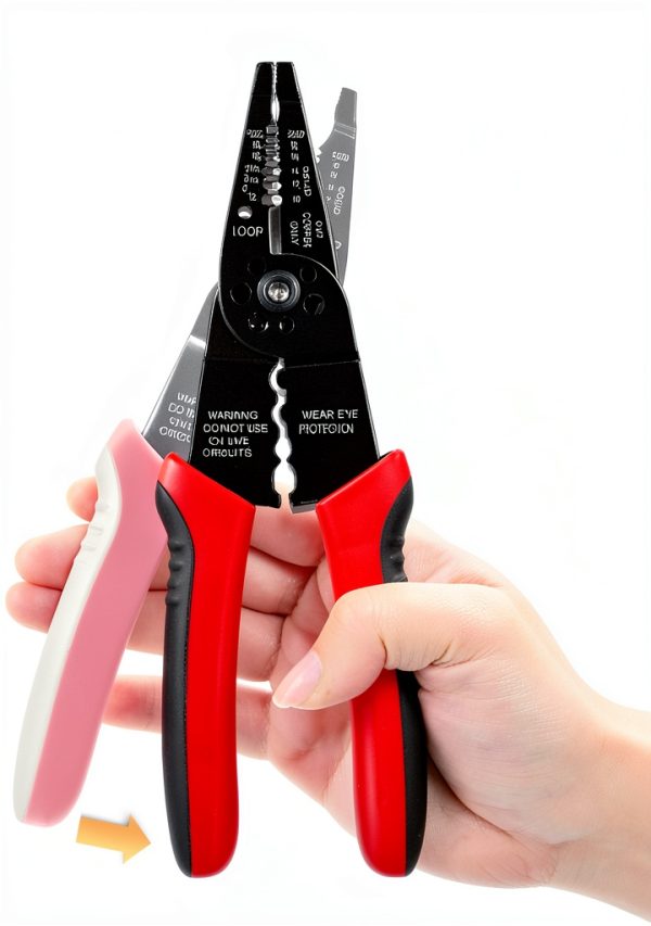 Wire Stripper WGGE WG-015 Professional 8" Red/Black High Carbon Steel-2