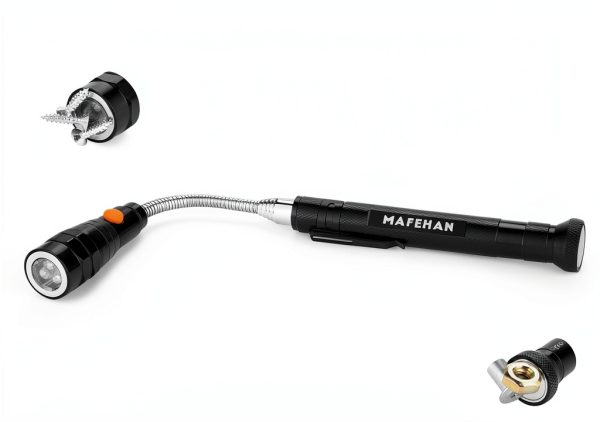 Telescoping Magnetic Pickup Tool with Extendable Flashlight, Unique Mens Gifts for Dad, Husband, Grandpa & Boyfriend – Christmas Gifts, Stocking Stuffers, White Elephant Gifts-3